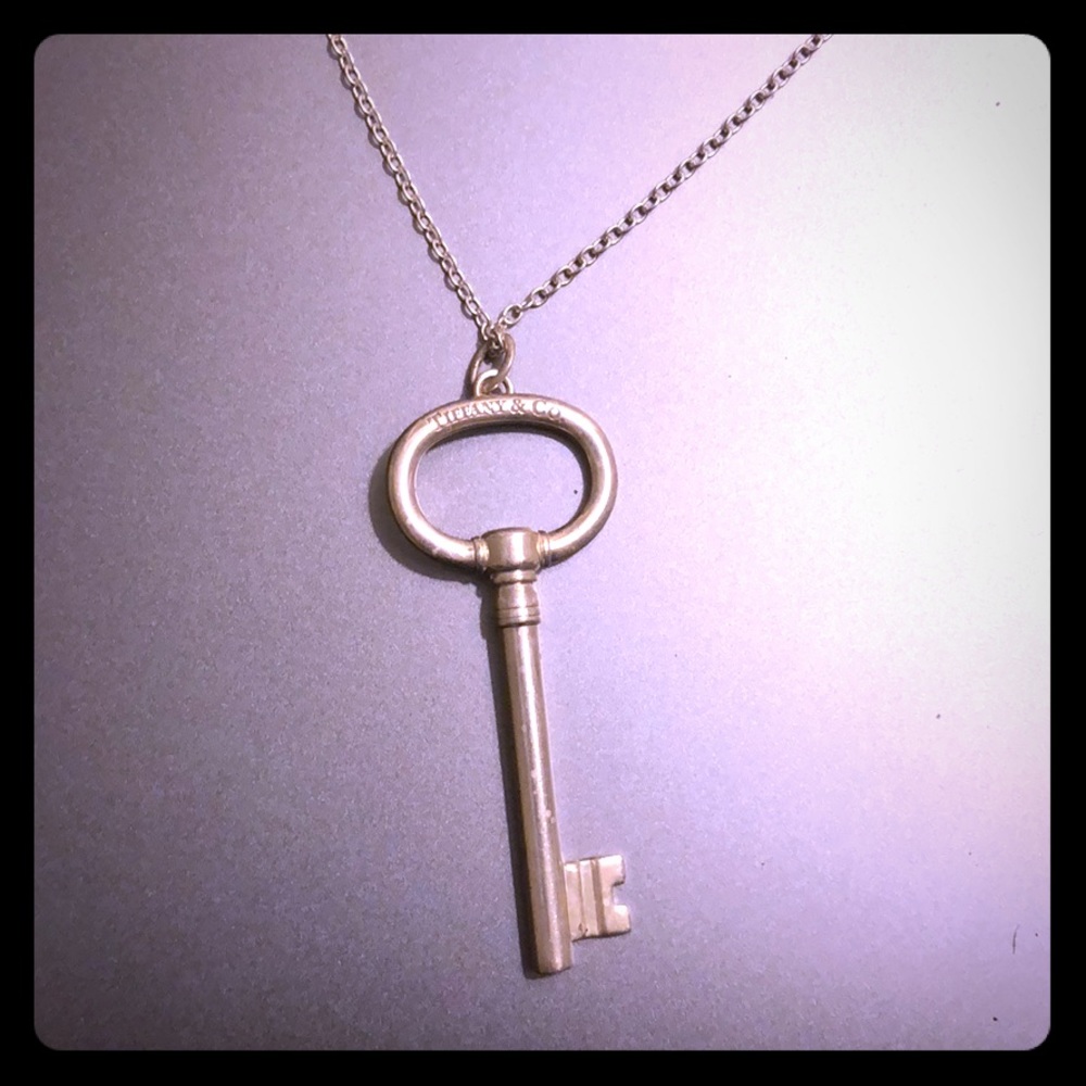 Tiffany & co 925 silver key necklace with chain